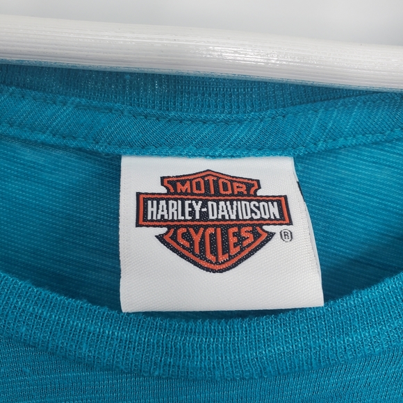 Harley-Davidson Mile High Denver Colorado Bejeweled Rhinestone Bling Graphic Tee - Picture 7 of 8